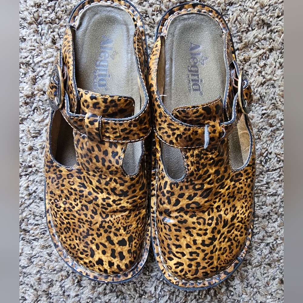 Alegria leopard platform mules/cloggs size 8.5 (EU 39) - Picture 1 of 8